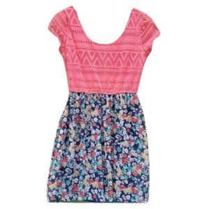 Rue21 Floral Crocheted Mini Dress Size Medium